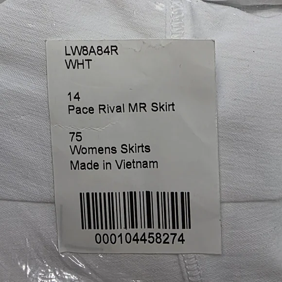 Lululemon Pace Rival MidRise Skirt White New With Tags Size 14 - Picture 4 of 5